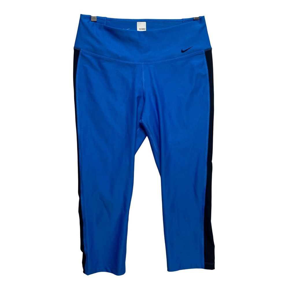 Nike Leggings Womens M Blue Dri-FIT Capri Colorblock Activewear